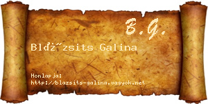 Blázsits Galina névjegykártya